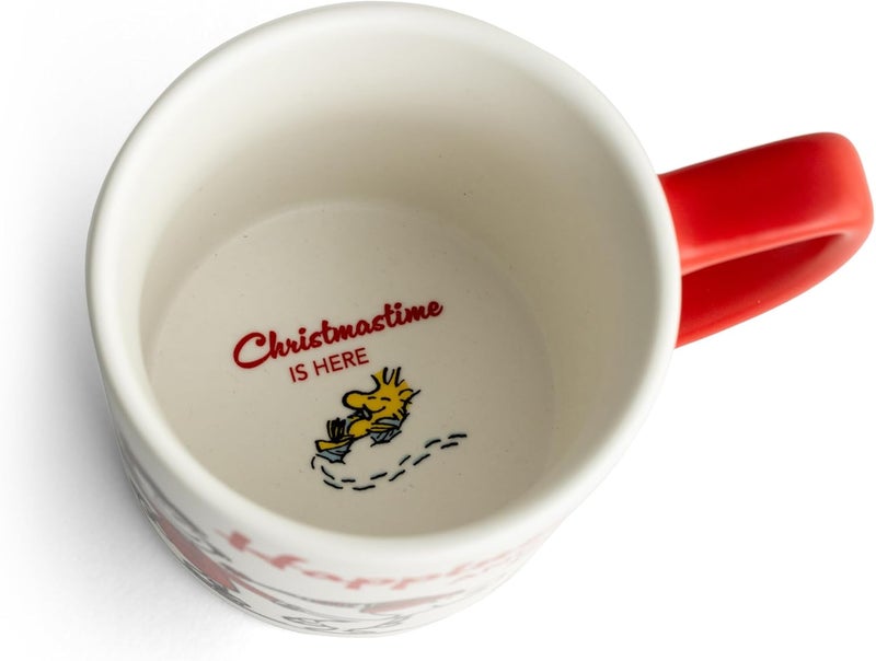 DaySpring  Peanuts  Happiness And Cheer Ceramic Mug 14oz Red - Image 4