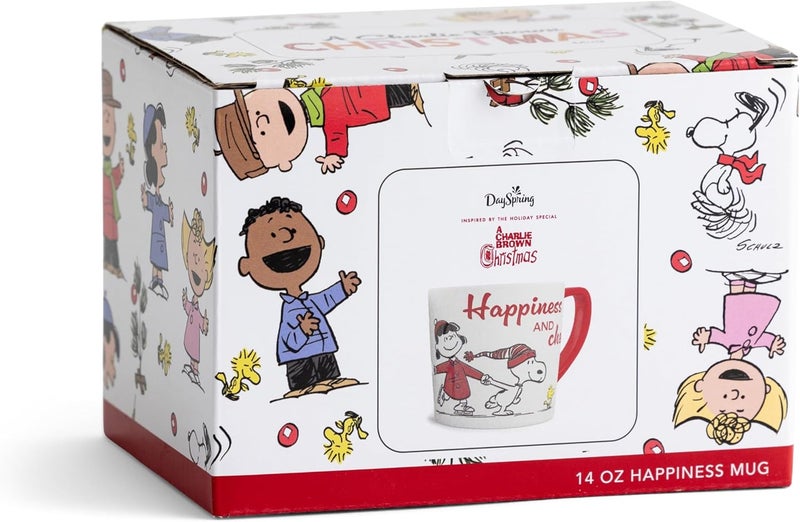 DaySpring  Peanuts  Happiness And Cheer Ceramic Mug 14oz Red - Image 5