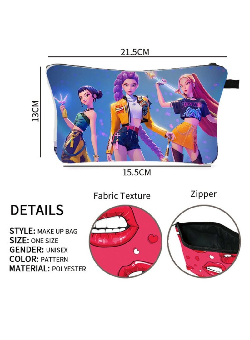 saykfoe Demon Movie Hunters Element Girl's Cosmetic Bag 21×13CM - Mini & Compact, Daily Commute Essential - Image 3