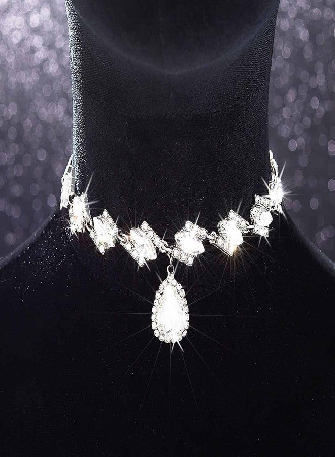 Zoestar Sparkly Rhinestone Choker Necklace Silver Bling Crystal Necklaces Prom Jewelry for Women - Image 2