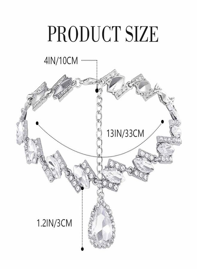 Zoestar Sparkly Rhinestone Choker Necklace Silver Bling Crystal Necklaces Prom Jewelry for Women - Image 4