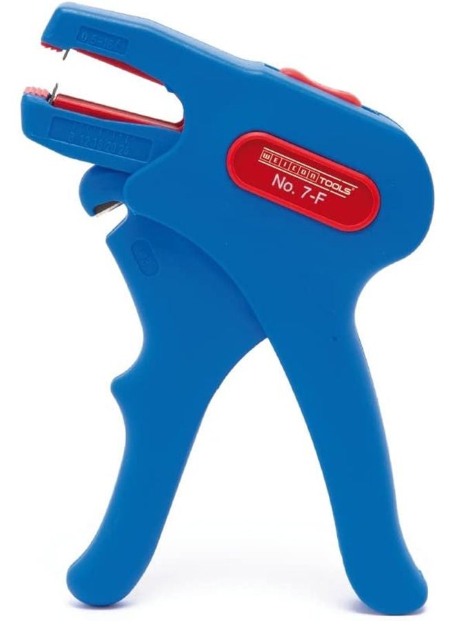 Weicon Wire Stripper No. 7-F For Flat Cable, Stripping From 0.75 - 4.0 Mm² (18-11 Awg), Wire Stripper With Side Cutter Up To 3.0 Mm, Tuv, Red  Blue - Image 2
