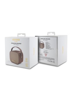 GUESS PU Wireless Speaker With Handle And 4G Leather Script Logo / Studio Quality Sound / Lightweight and Luxurious Speaker - Brown  - Image 4