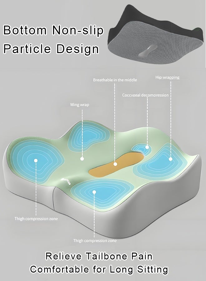 Wish Plus Lumbar Support Pillow and Car Headrest Neck Pillow Seat Cushion Set, Car Neck Pillow Kit, Lumbar Support Pillow for Car, Car Back Support, Memory Foam Low Back Cushion for Back Pain Relief, Automotive Interior - Image 4