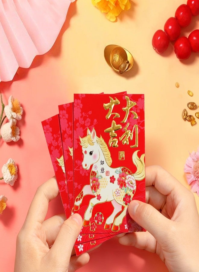 Ellzk Red Envelopes Chinese New Year Horse 2026 Chinese New Year Lunar New Year Decorations Lucky Money Envelopes Gifts(6 Patterns 36 Pcs) Cartoon - Image 4