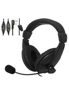 PTT VOX Earpiece with Microphone Walkie Talkie Headset Over Ear Radio Headphones Noise Reduction Two Pin K Plug for Kenwood for BAOFENG UV-5R 888S for Retevis H-777 2-way Radio Black