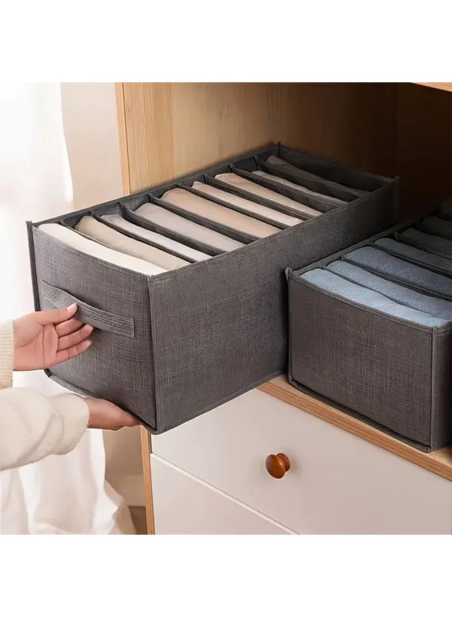 Foldable Closet Organizer Box Hand Washable 7 Grids L Drawer Divider For Pants Jeans - Image 1