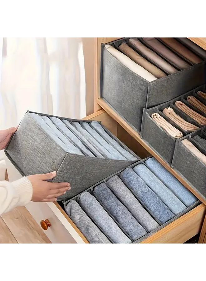 Foldable Closet Organizer Box Hand Washable 7 Grids L Drawer Divider For Pants Jeans - Image 2