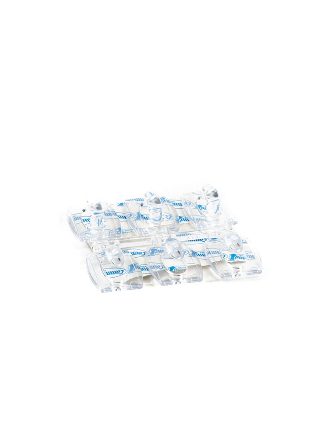 Command 17006CLR-ES Hooks with Strips, Mini, Holds 225 gr. each hook, Clear color. 6 hooks and 8 strips/pack - Image 3