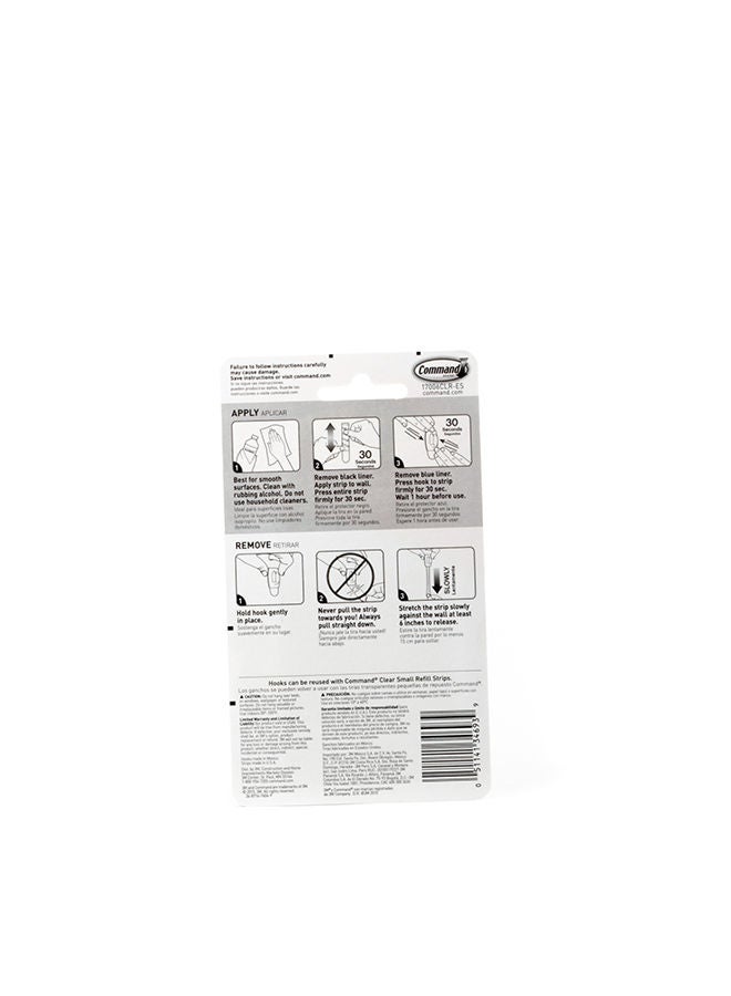 Command 17006CLR-ES Hooks with Strips, Mini, Holds 225 gr. each hook, Clear color. 6 hooks and 8 strips/pack - Image 2