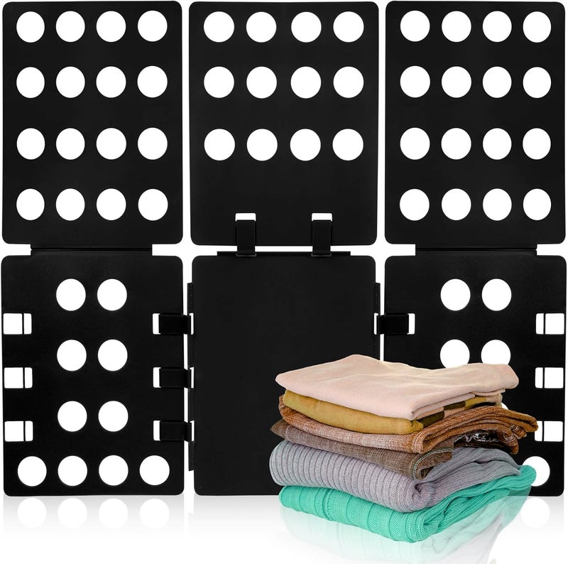 GYE T Shirt Folding Board Laundry Organizer Durable Tool T Shirt Clothes Folder Plastic Easy and Fast Folding Board for Kid Children and Adult to Fold Clothes Black - Image 1