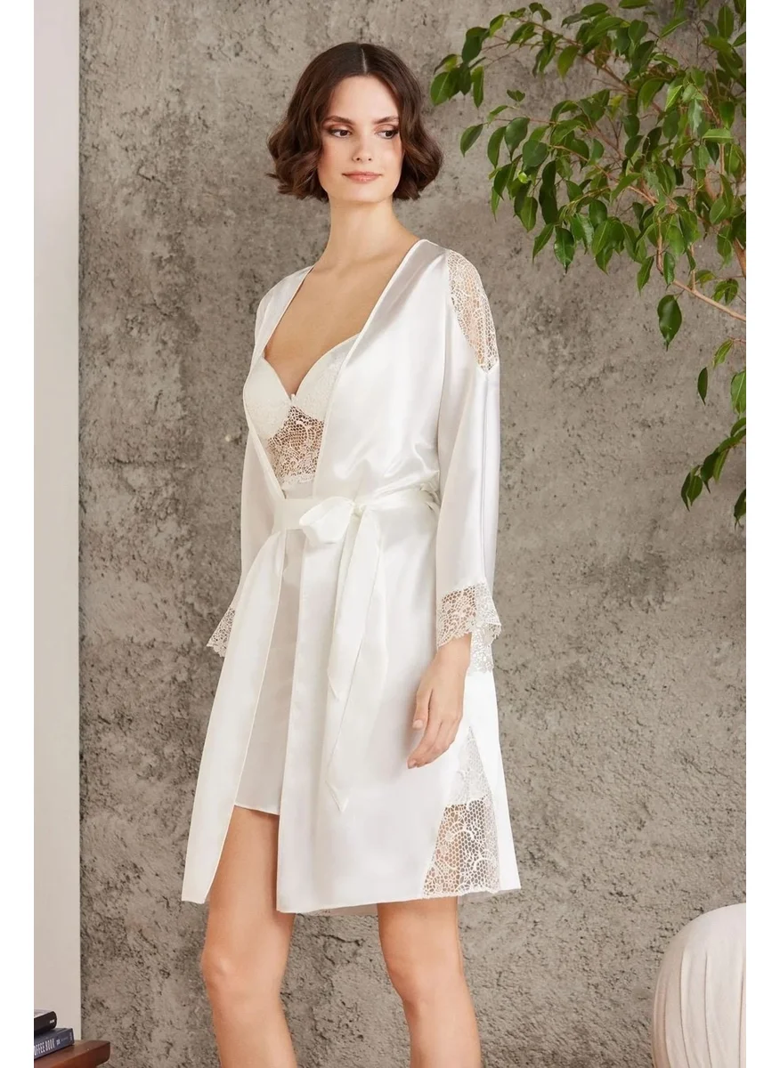 pierre cardin 6000 Women's Lace Satin Set of 6-Ecru