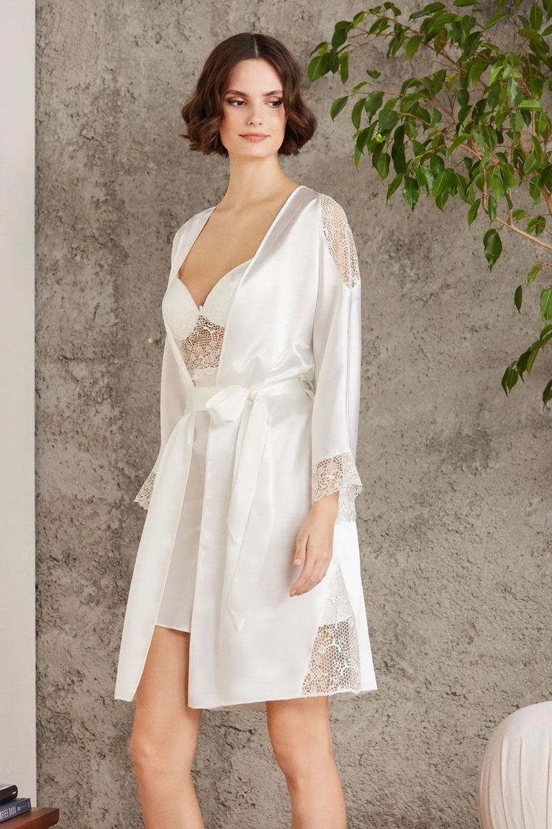 pierre cardin 6000 Women's Lace Satin Set of 6-Ecru  - Image 3