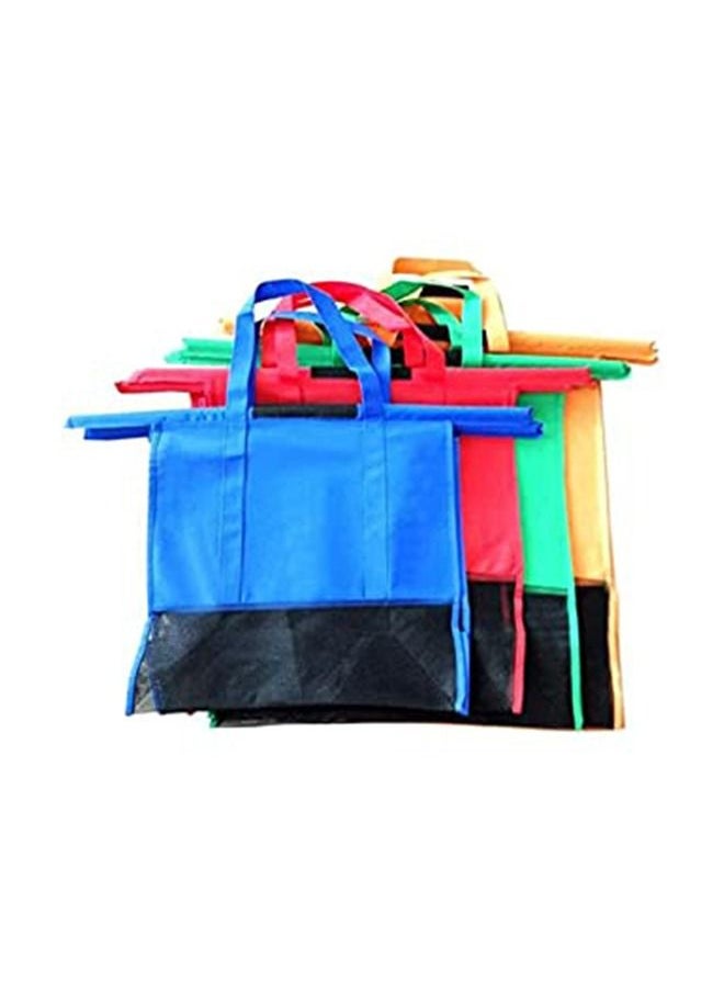 Yameem 4 Pieces Folding Supermarket Trolley Reusable Eco-Friendly Shopping Bags multicolour  - Image 5