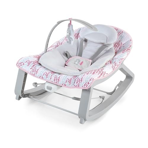 Ingenuity Keep Cozy 3in1 Grow with Me Vibrating Baby Bouncer Seat Infant to Toddler Rocker 030 Months Up to 40 lbs Pink Lily - Image 1