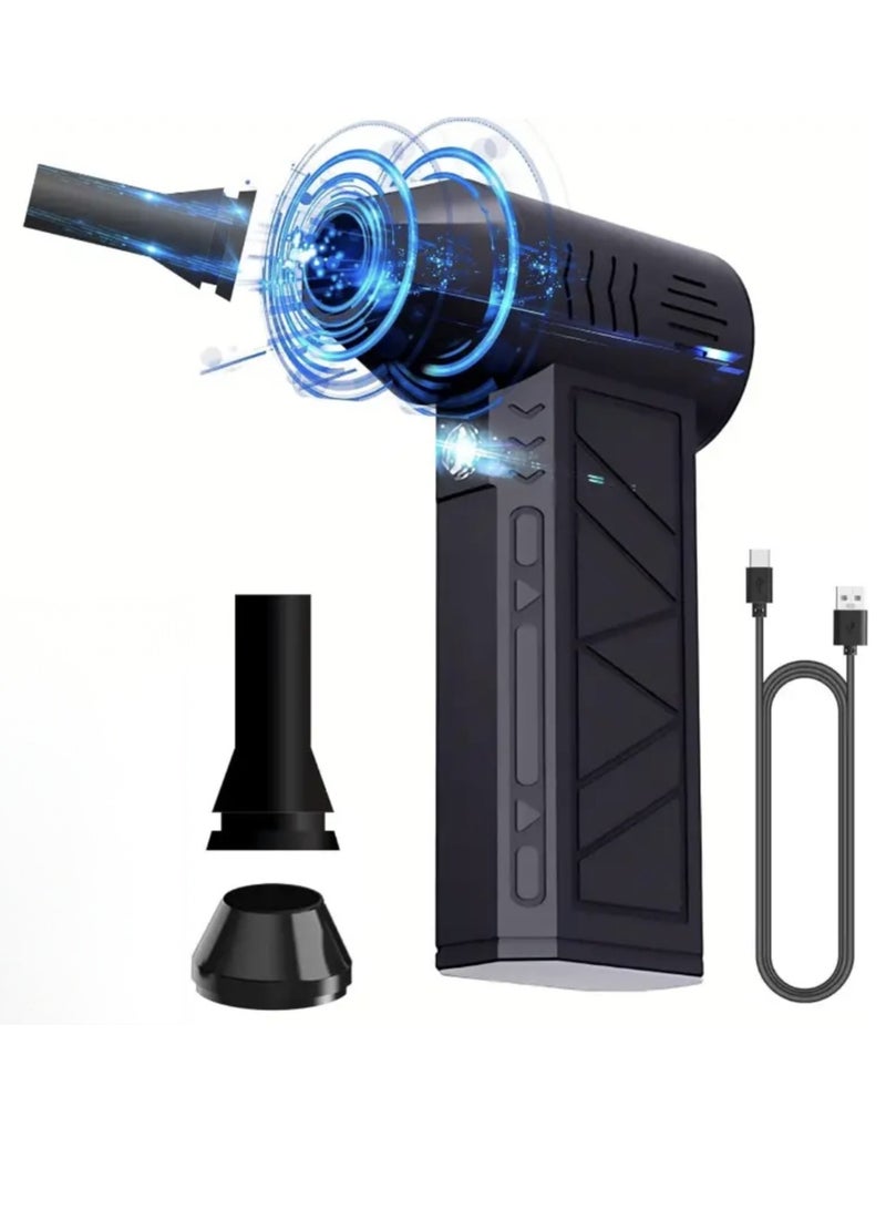 ZTEK Portable Mini Car Blower Air Blaster Handheld Compressed Duster 3 Speed Modes，Rechargeable with Detachable Nozzle Enhanced 90-100mph Top Violent Airflow - Image 1