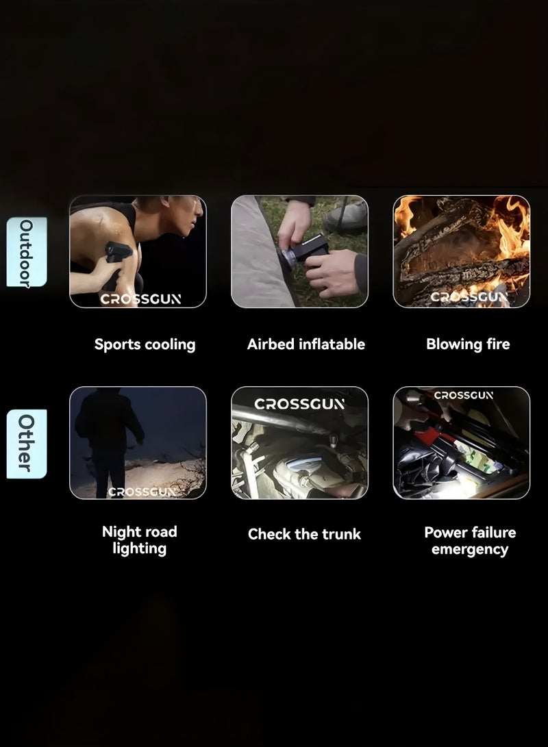 ZTEK Portable Mini Car Blower Air Blaster Handheld Compressed Duster 3 Speed Modes，Rechargeable with Detachable Nozzle Enhanced 90-100mph Top Violent Airflow - Image 3