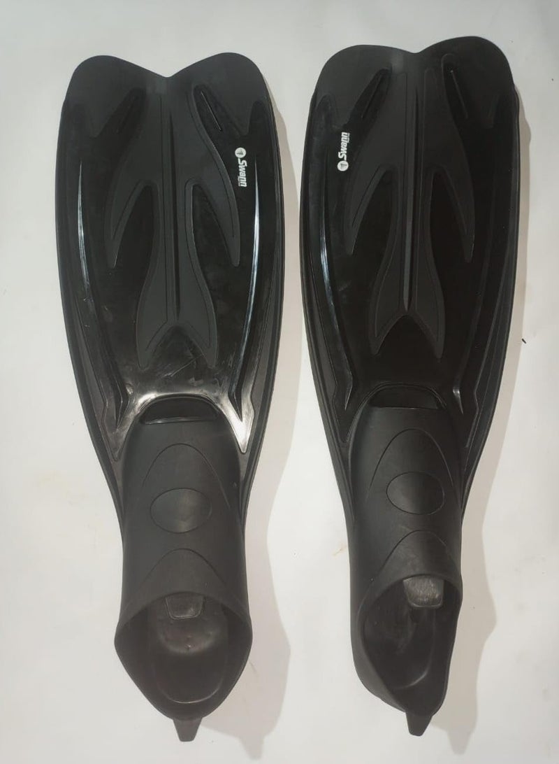 SOFAB SOFAB SAUDI (YM) (SF-SWANN-DIVEFINS-BLACK-C14A) Greater Protection Under Water Diving Fins, Designed for Spearfishing, Special Resistant Thermoplastic Elastomer Rubber, Size: L