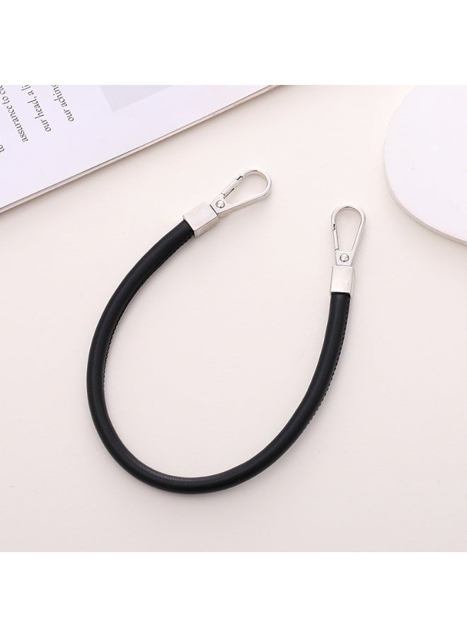 NIBEMINENT Beaded Phone Lanyard, Anti Lost Removable Wrist Strap, Leather Rope Bracelet Pendant, Phone Keychain Lanyard,K2147/Black