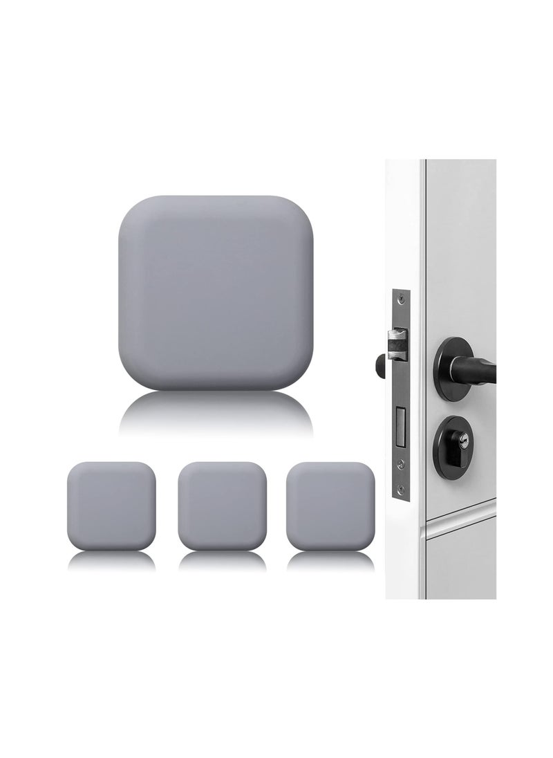 4 Pcs Self-Adhesive Door Stoppers - Soft Rubber Wall Protector  Doorknob Bumper for Home  Office (Grey) - Ultimate Noise Reduction  Impact Absorption Pads  - Image 1