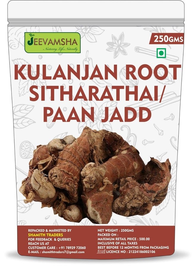 Kulanjan Root Whole | Dried Galangal Root | Ayurvedic Herb for Digestion, Respiratory Health & Inflammation | Natural & Unprocessed 250g |