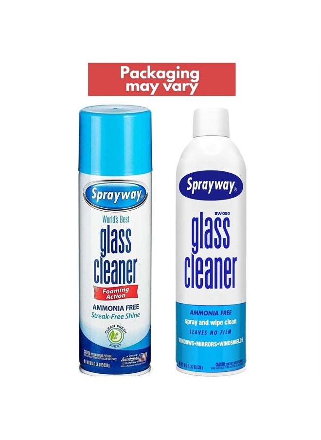 Sprayway - Streakless Glass Cleaner 19 Ounce (Pack of 3) Made in USA, Blue and White (Package may vary) - Image 1