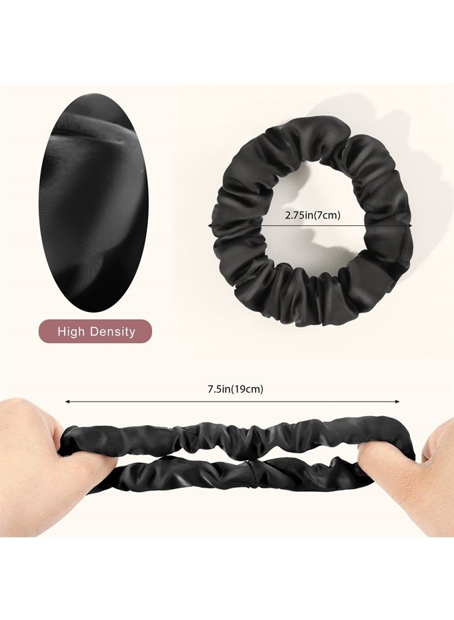 Lolalet Satin Hair Scrunchies for Women, Soft Silk Like Hair Ties, Medium Scrunchy Cute Ponytail Holder Hair Accessories with Elastic Hair Bands for Girls Thick Thin Curly Hair -8 Pack,Style B  - Image 4
