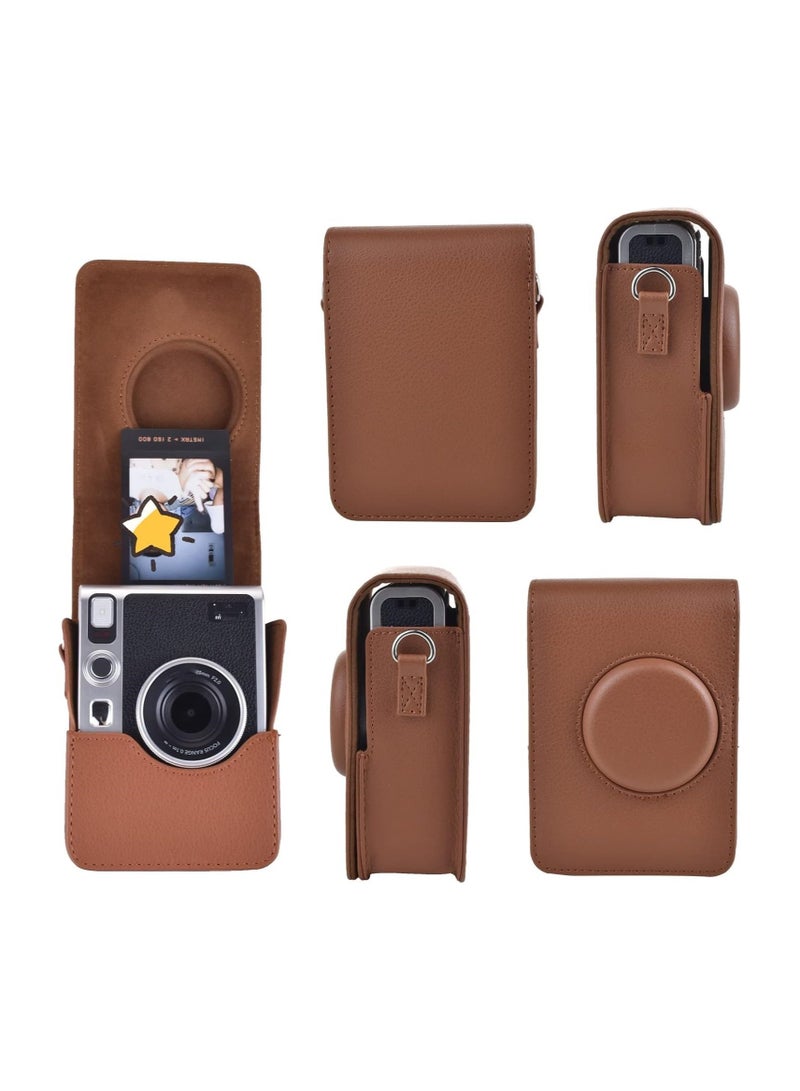 VIUAUAX حقيبة لإنستاكس ميني EVO - حقيبة واقية من جلد البولي يوريثان من إنستاكس ميني EVO - حقيبة واقية من جلد البولي يوريثان من البولي يوريثان مع حزام قابل للتعديل، غطاء كاميرا متين وأنيق لكاميرا فوجي فيلم إنستاكس ميني EVO، تصميم مريح وكلاسيكي لعشاق التصوير الفوتوغرافي.لحقيبة بولارويد ميني EVO الجلدية القديمة، حقيبة واقية للكاميرا من جلد البولي يوريثان من البولي يوريثان من البولي يوريثان من البولي يوريثان من البولي يوريثان وحقيبة صور رقمية. - Image 2