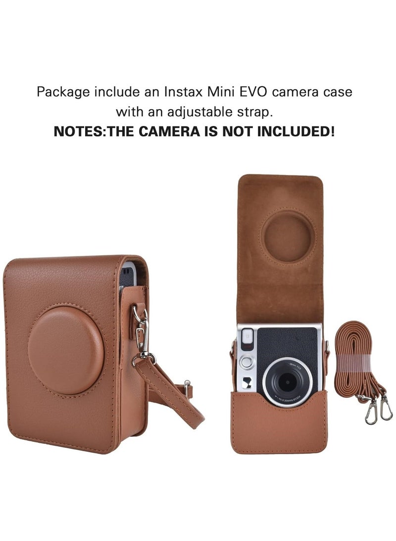VIUAUAX حقيبة لإنستاكس ميني EVO - حقيبة واقية من جلد البولي يوريثان من إنستاكس ميني EVO - حقيبة واقية من جلد البولي يوريثان من البولي يوريثان مع حزام قابل للتعديل، غطاء كاميرا متين وأنيق لكاميرا فوجي فيلم إنستاكس ميني EVO، تصميم مريح وكلاسيكي لعشاق التصوير الفوتوغرافي.لحقيبة بولارويد ميني EVO الجلدية القديمة، حقيبة واقية للكاميرا من جلد البولي يوريثان من البولي يوريثان من البولي يوريثان من البولي يوريثان من البولي يوريثان وحقيبة صور رقمية. - Image 3