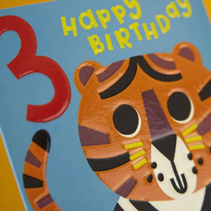 Raspberry Blossom Zoopa Doopa Tiger 3rd Happy Birthday Greeting Card (12.5 x 17.2 cm) - Image 2