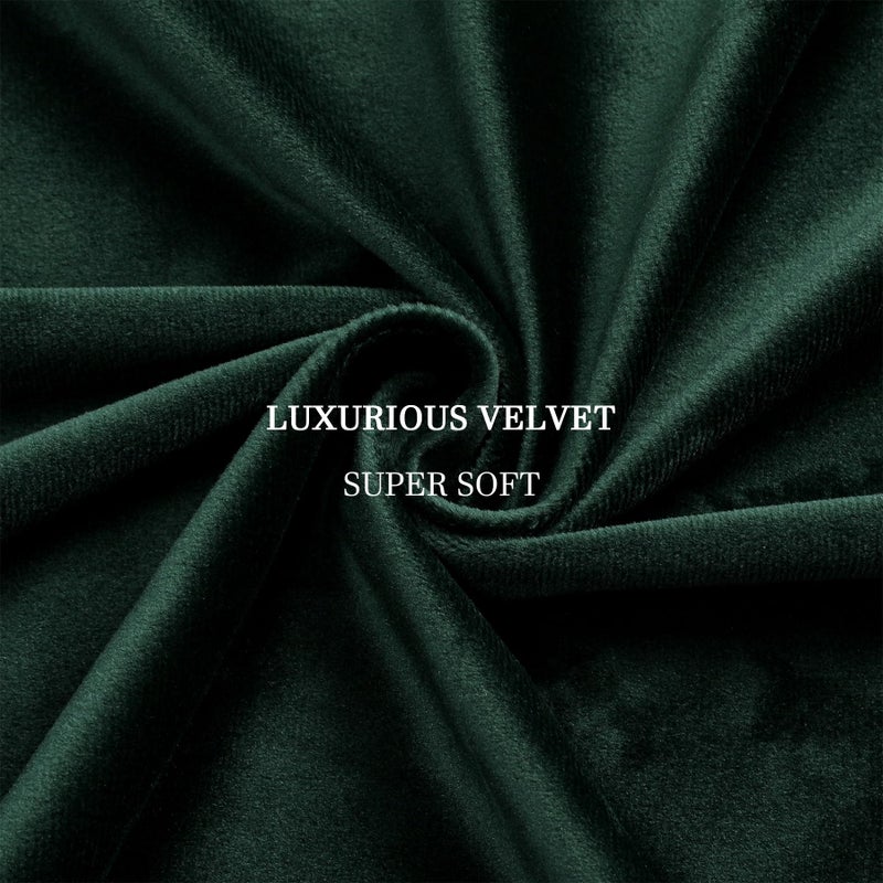 Dchola Dark Green Velvet Curtains for Bedroom Window  Super Soft Vintage Luxury Heavy Drapes  Room Darkening Rod Pocket Curtain for Living Room  W52 by L108 inches  2 Panels - Image 2