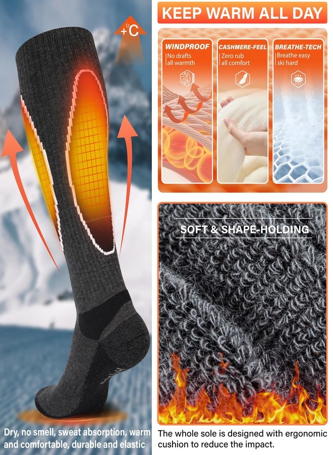 Hylaea Merino Wool Ski Socks, Cold Weather Socks for Snowboarding, Snow, Winter, Thermal Knee-high Warm Socks, Hunting - Image 4
