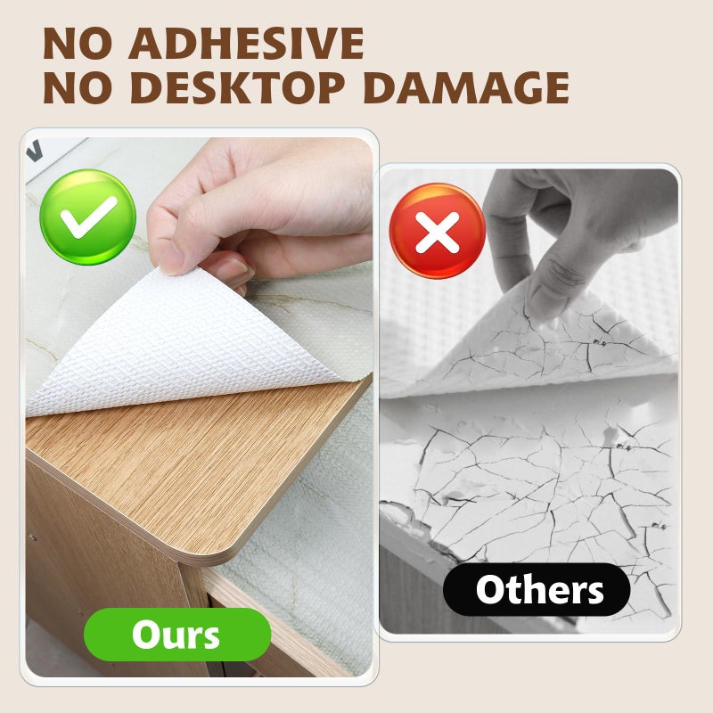 Kimhan 2-Layer Drawer and Shelf Liner for Kitchen Cabinet: 12in X 20Ft Non Slip Waterproof Shelf Paper Non Adhesive Refrigerator Liners Cyan Marble Easy Liners for Bathroom with Knife Tape Measure - Image 5