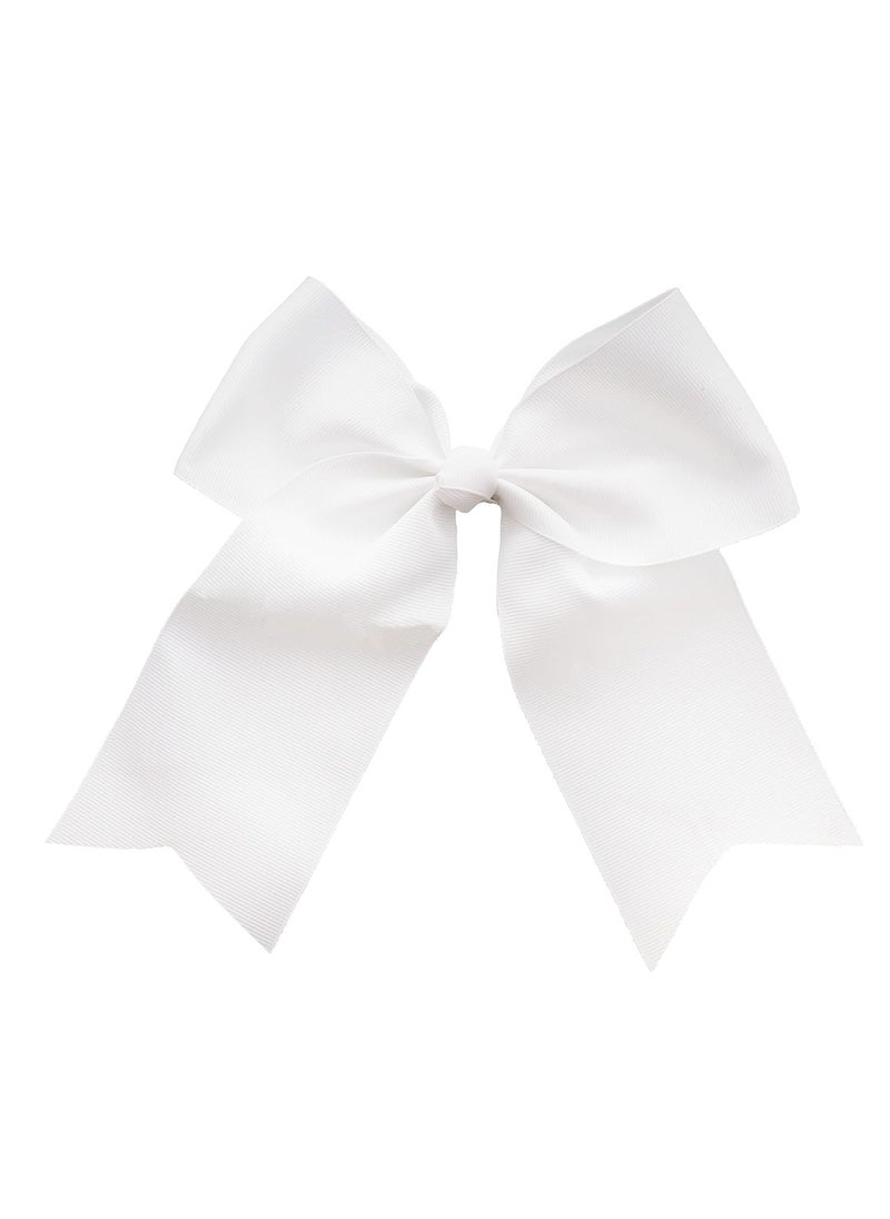 Motique Accessories White Jumbo Bow Clip with Tails  - Image 1