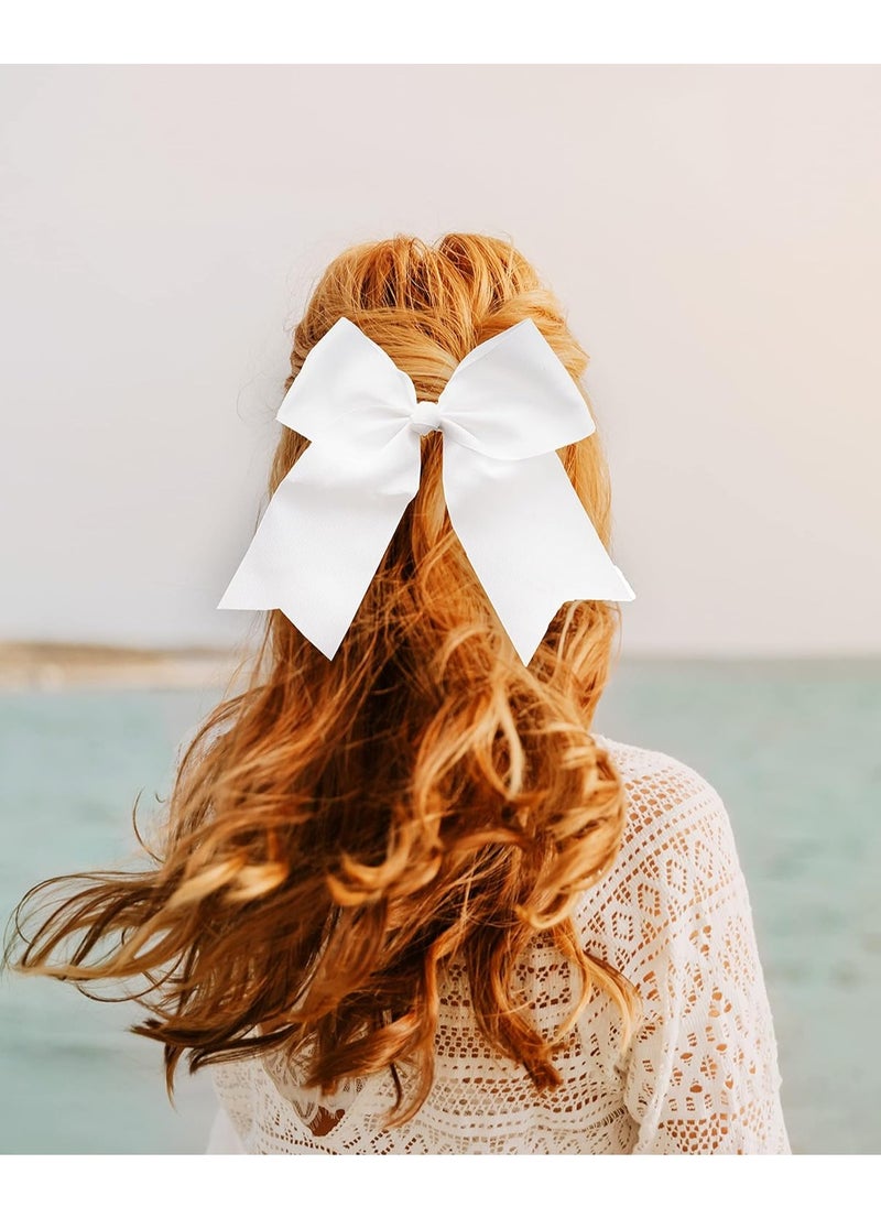 Motique Accessories White Jumbo Bow Clip with Tails  - Image 2