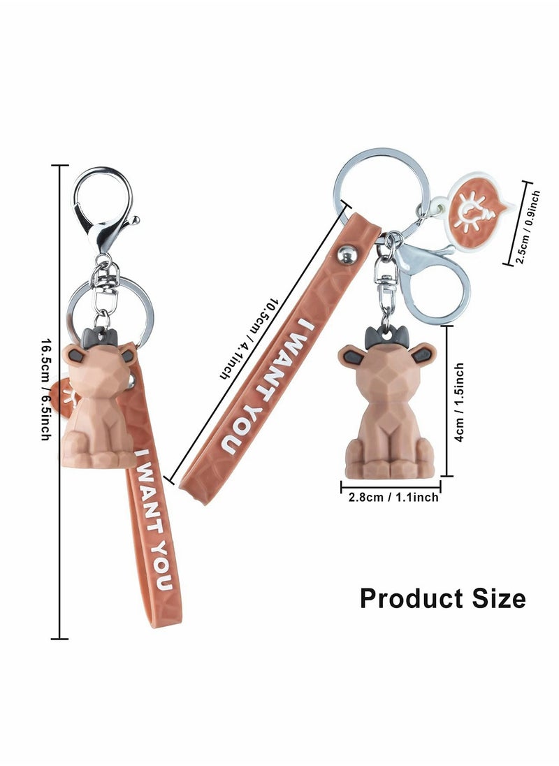 Excefore - 2Pcs Animal Keychain Cartoon  Keychain Accessories For Car Keychain Ring, Keyring Bag Charm Gift, Ladies & Children - Image 1