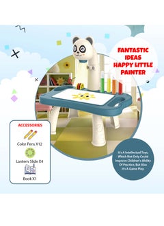 Reva Kids Drawing Projector Table-Smart Learning Toy for Children  Projection Painting Table Easy to Clean Big Size(Blue)  - Image 4