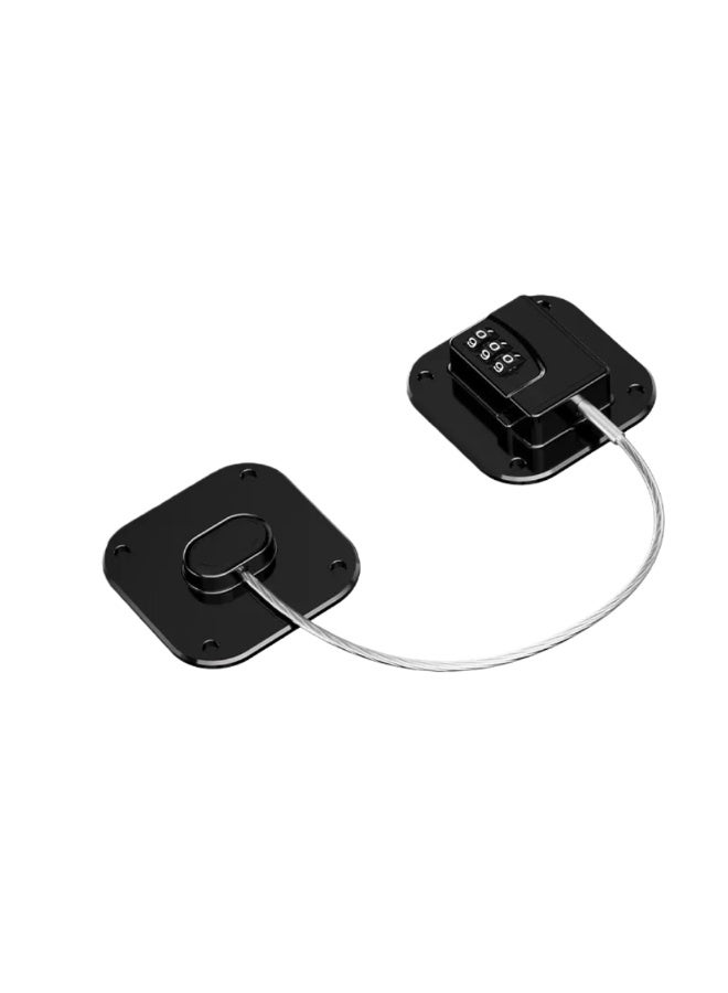 شراء جوي أقفال الثلاجة، أقفال الثلاجة مع مجموعة، قفل الثلاجة مع لاصق، قفل خزانة مع رمز لسلامة الأطفال، مزلاج درج خزانة الفريزر للحفاظ على إغلاق الباب، أسود - Image 1