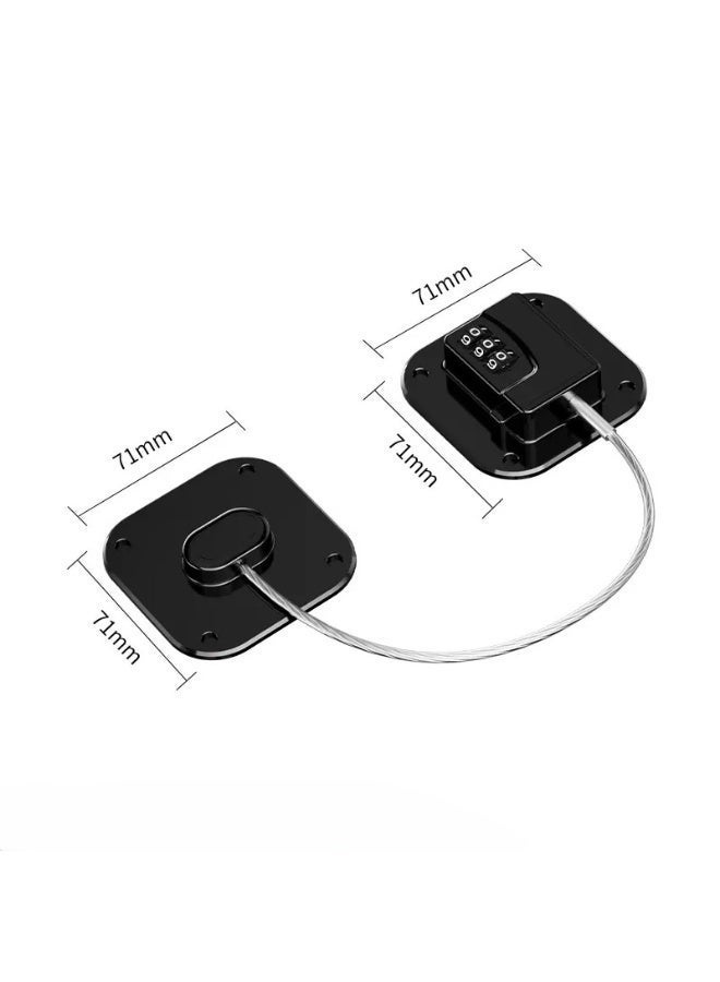 شراء جوي أقفال الثلاجة، أقفال الثلاجة مع مجموعة، قفل الثلاجة مع لاصق، قفل خزانة مع رمز لسلامة الأطفال، مزلاج درج خزانة الفريزر للحفاظ على إغلاق الباب، أسود - Image 2