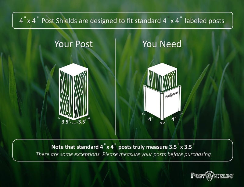 Post Shields Store Post Protector 6x6 (5.5"x5.5") - 4" H - Protects Your Mailbox, Deck & Fence Posts from Damage by Lawn Maintenance Equipment - Fits Wood & Metal Posts - No Tools, Screws or Nails Needed - Image 3