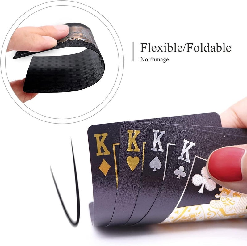 لعبة ورق البوكر والرومي والبلاك جاك والجسر للبالغين (أصفر)