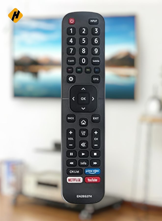 EN2BS27H Replaced Remote fit for Hisense 4K UHD TV 55R5 50R5 58R5 65R5 B7100 70B7100UW 55B7100UW 43B7100UW 50B7100UW 65B7100UW 55B7100UW Q8600 65Q8600UWG B8000 65B8000UW LEDN70B7100UW LEDN55B8000UW