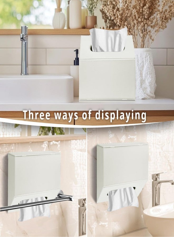 PUSU Hand Towels Box Cover,PU Leather Wall-Mounted Tissue Box Cover Holder Compatible with Kleenex Disposable Paper Hand Towels Suitable for Dining,Kitchen,Bathroom - Image 5