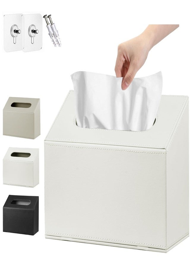 PUSU Hand Towels Box Cover,PU Leather Wall-Mounted Tissue Box Cover Holder Compatible with Kleenex Disposable Paper Hand Towels Suitable for Dining,Kitchen,Bathroom - Image 1