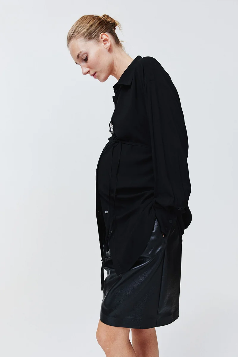 H&M Mama Tie Belt Shirt