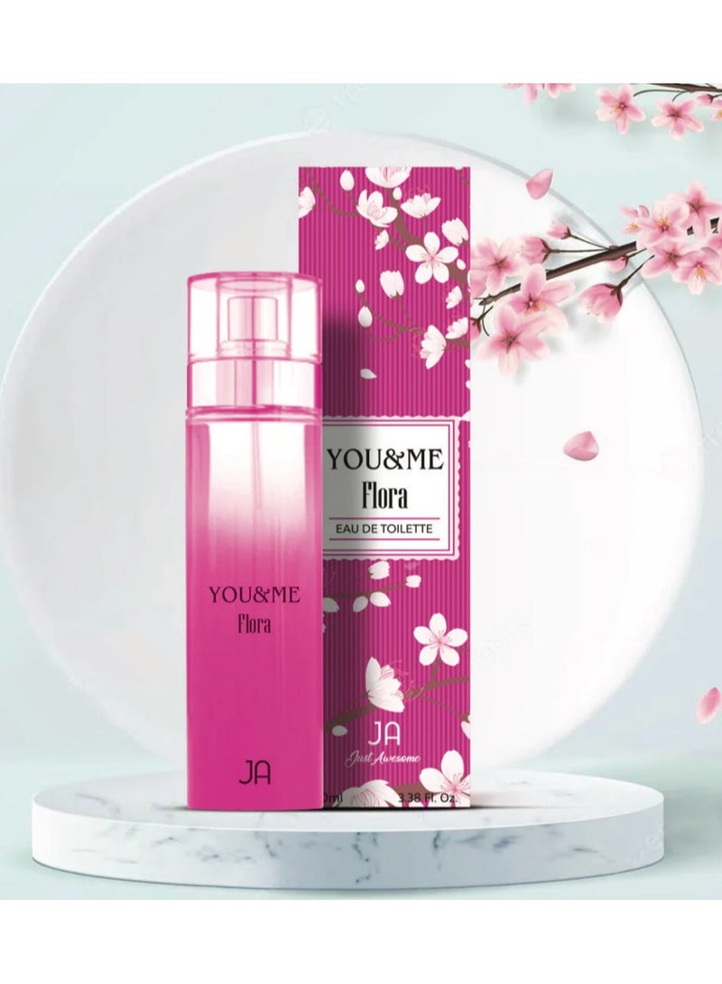 JA Just Awesome YOU&ME Flora Eau de Toilette - 100ml | Luxurious Floral Fragrance for Women  - Image 2
