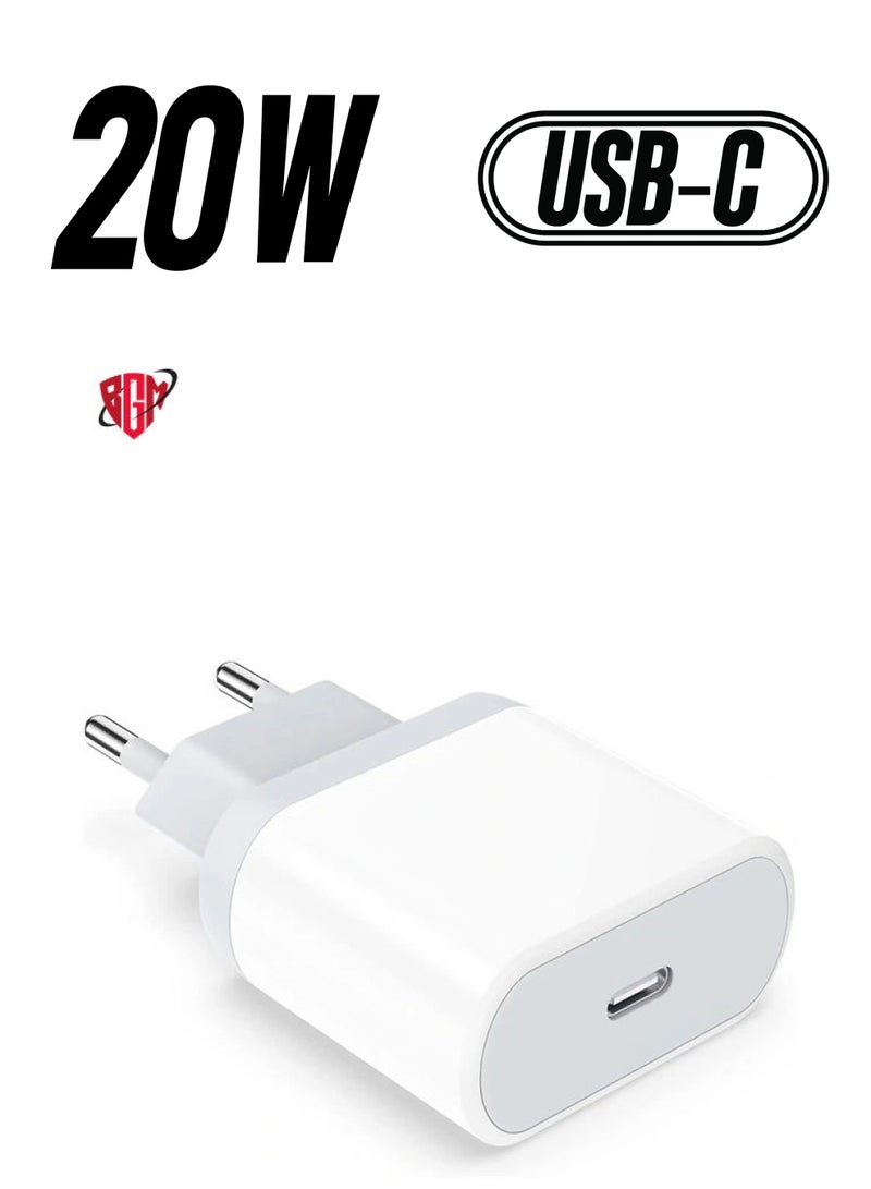 BGM 20W Fast USB C Travel Charger Plug Adaptor for iPhone 14/14 Plus/14 Pro/14 Pro Max/13 12 11 SE XR XS Max X, Galaxy, Power Adapter USBC UK Charging - Image 1