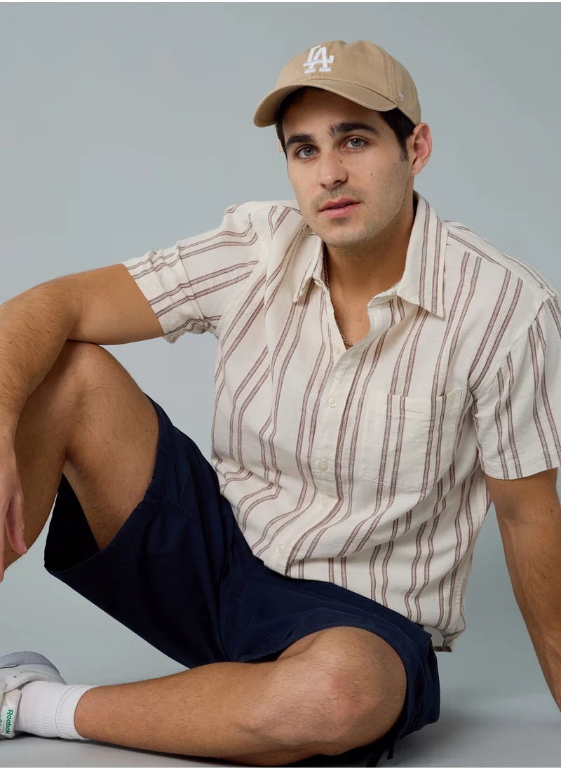 امريكان ايجل AE Poolside Striped Button-Up Shirt