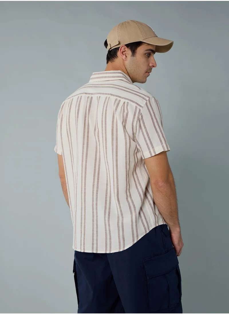 امريكان ايجل AE Poolside Striped Button-Up Shirt