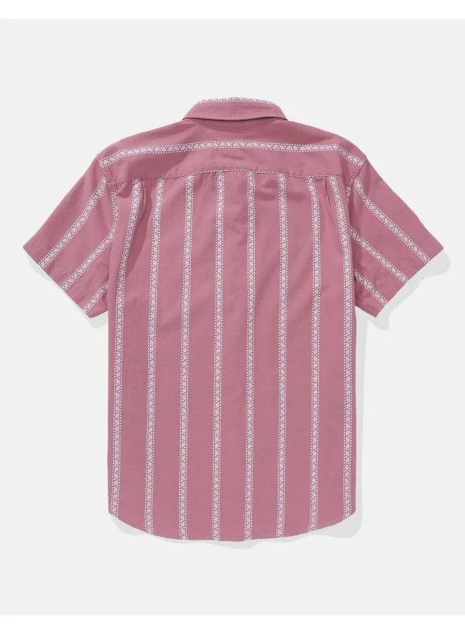 امريكان ايجل AE Poolside Striped Button-Up Shirt